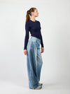 Olivia Balloon Jeans | Mid-waist | Mixed denim | Blue | Tall