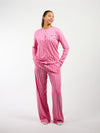 Nora pyjama top | Co-ord set | Pink striped | Tall