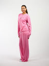 Nora pyjama top | Co-ord set | Pink striped | Tall