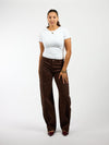 Zoey Barrel Jeans | Mid-waist | Brown | Stretch | Tall
