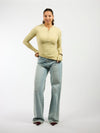 Cilia | Long sleeve button-up top | Green | Tall