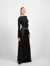 Sammy Satin Skirt | Black | Tall