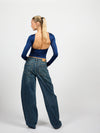 Lucie open-back top | Long sleeve | Navy | Tall