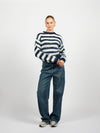 Franky Cropped Knit | Navy striped | Tall