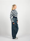 Franky Cropped Knit | Navy striped | Tall