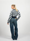 Franky Cropped Knit | Navy striped | Tall