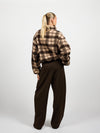 Teddy Checked Jacket | Brown | Tall