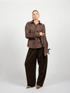 Millie blouse | Brown checked | Tall