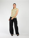Amber Polkadot Top | Yellow Black | Tall