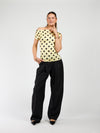 Amber Polkadot Top | Yellow Black | Tall
