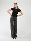 Jade Super Wide Leg Jeans | Mid waist | Dark gray |