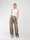 Ella | Wide-leg trousers with pleats | Taupe | Tall