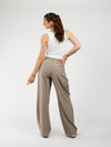 Ella | Wide-leg trousers with pleats | Taupe | Tall