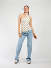 Poppy Polkadot top | Cream brown | Tall