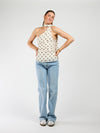 Poppy Polkadot top | Cream brown | Tall