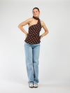 Poppy Polkadot top | Brown white | Tall