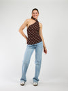 Poppy Polkadot top | Brown white | Tall
