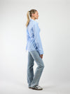 Semi-fitted blouse | Blue striped | Tall