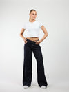 Skye | Mid Waist | Super Wide Leg Jeans | Navy blue | Stretch | Tall