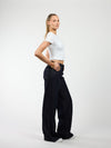 Skye | Mid Waist | Super Wide Leg Jeans | Navy blue | Stretch | Tall