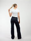 Indy | Mid Waist Wide Leg Jeans | Navy blue | Stretch | Tall