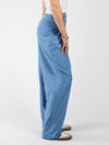 Ella | Wide leg pleated trousers | Denim blue | Tall