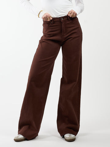 Elle | Super Wide Leg Jeans | Dark brown | Tall