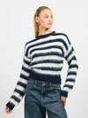 Franky Cropped Knit | Navy striped | Tall