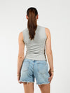 Hazel | Button Tank Top | Grey | Tall