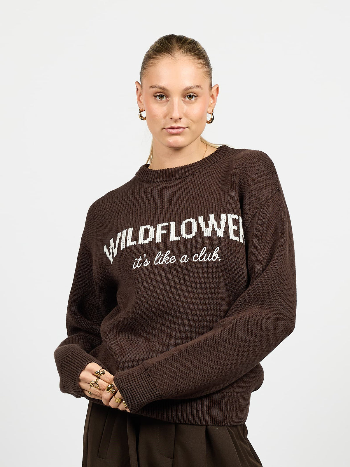 It's like a club | Knitted sweater | Dark brown | Tall