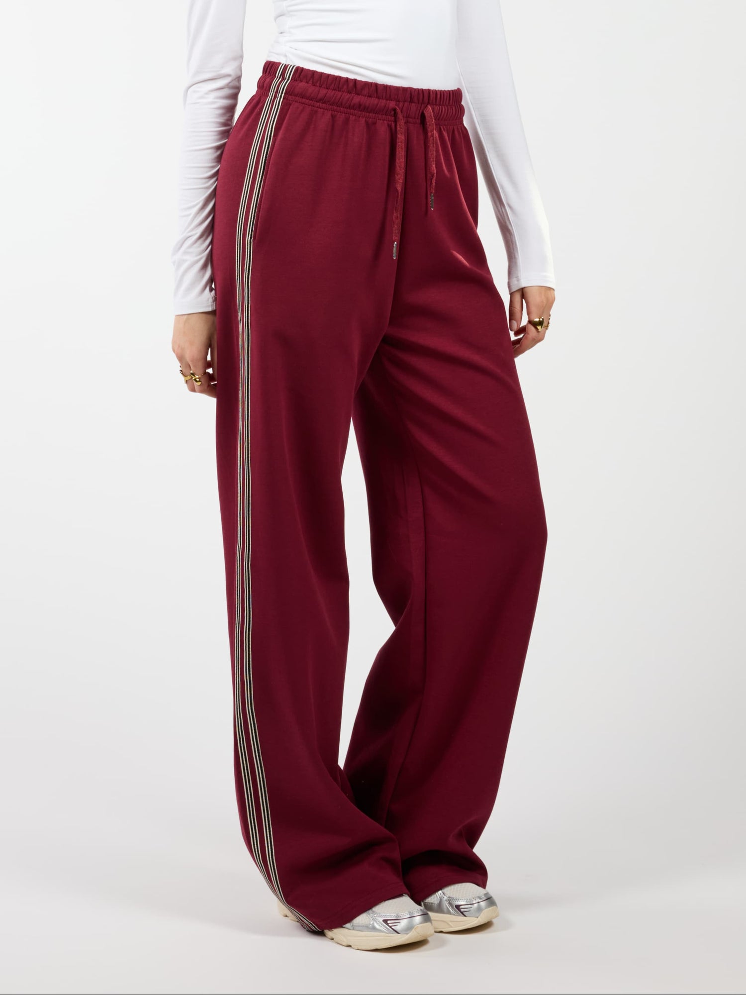 Izzy pants | Dark purple with stripe | Tall