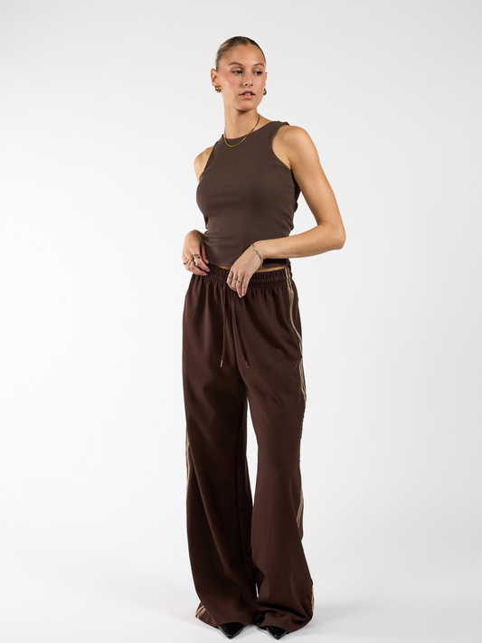 Izzy pants | Brown with stripe | Tall
