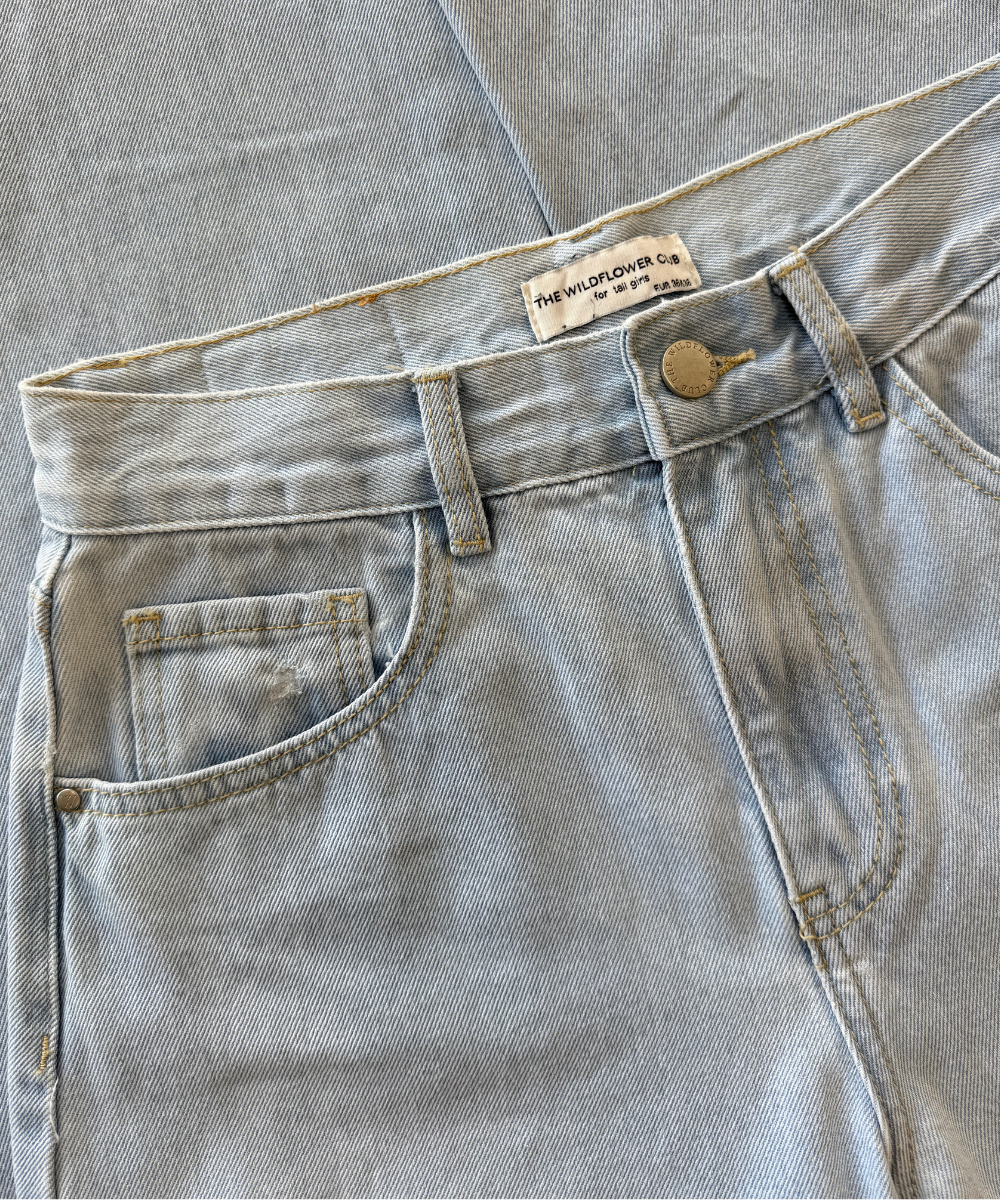 Jade Super Wide Leg Jeans | Mid waist | Light blue | Tall
