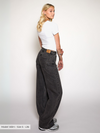 Jade Super Wide Leg Jeans | Mid-waist | Dark grey |