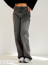 Jade Super Wide Leg Jeans | Mid-waist | Dark grey |