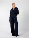 Jip | Wide-leg trousers with pleats | Navy | Tall