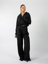 Jip | Pleated Wide Leg Trousers | Black | Tall