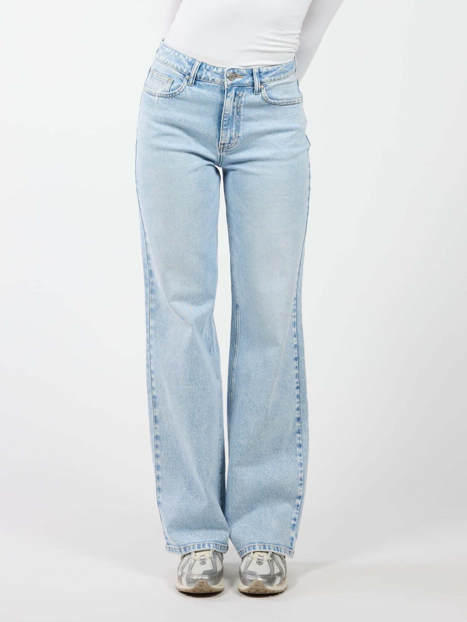 Josie | Mid Waist Wide Leg Jeans | Light Blue | Stretch | Tall