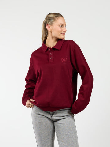 June | Polo collar sweater | Bordeaux | Tall
