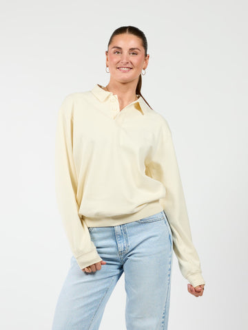 June | Polo-collar Sweater | Butter | Tall
