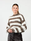 Kaya Knit | Bruin gestreept | Tall
