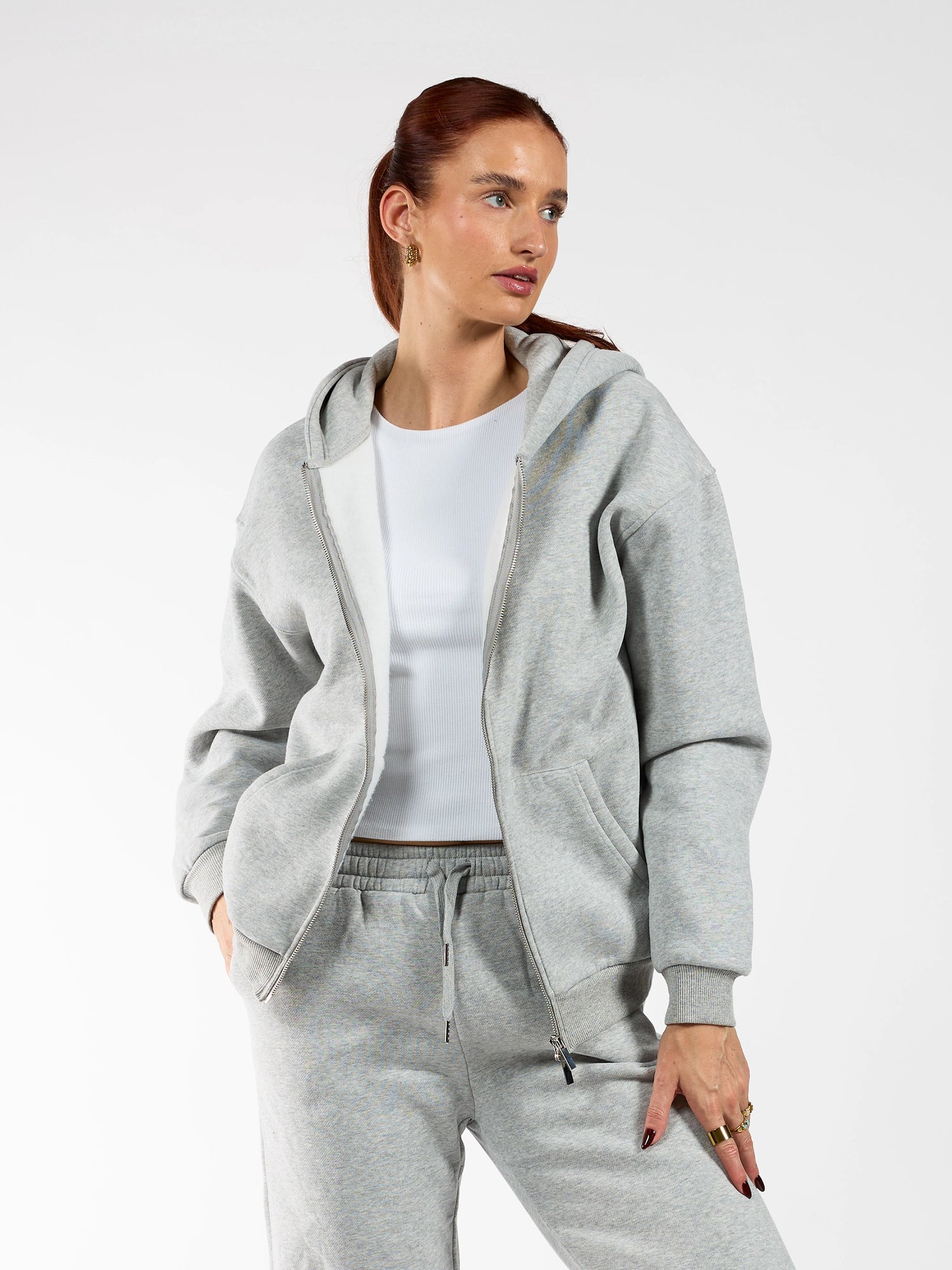 Khloé Zipper Hoodie | Grey | Tall