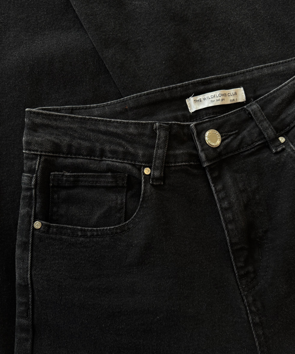 Lizza Mid Waist Jeans | Black | Stretch | Tall