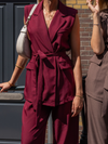 Loes gilet met ceintuur | Bordeaux | Tall