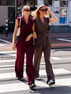 Loes gilet met ceintuur | Bordeaux | Tall