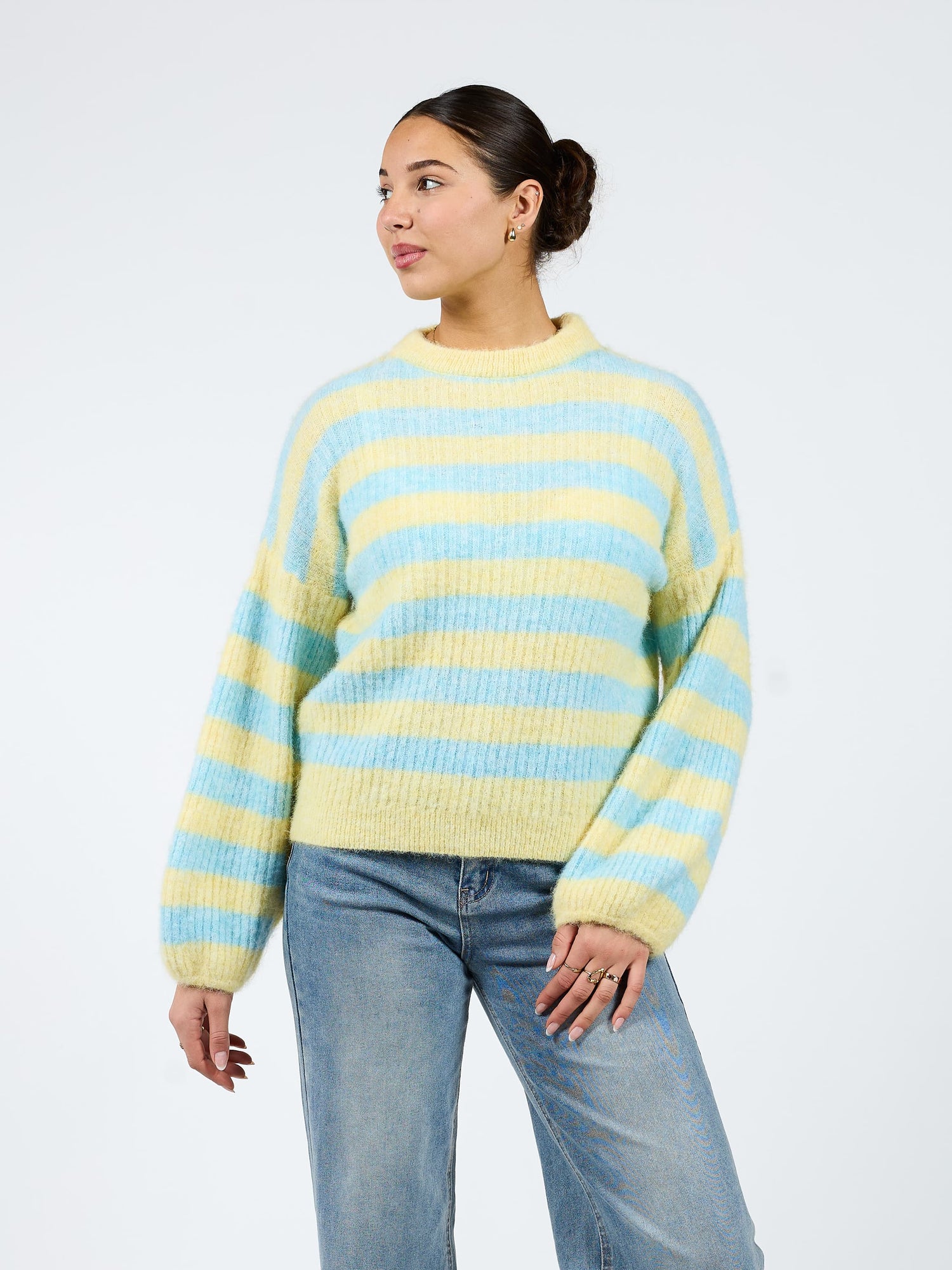 Leah Knit | Striped Blue Yellow | Tall