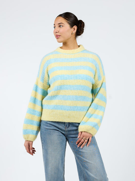 Leah Knit | Striped Blue Yellow | Tall
