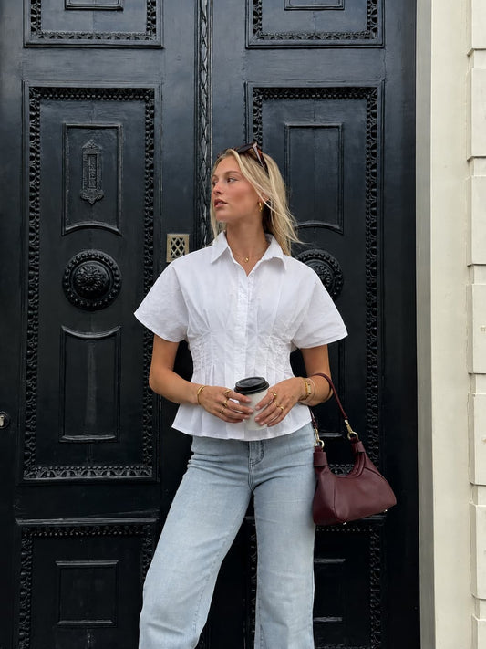 Leela Fitted Blouse | White | Tall