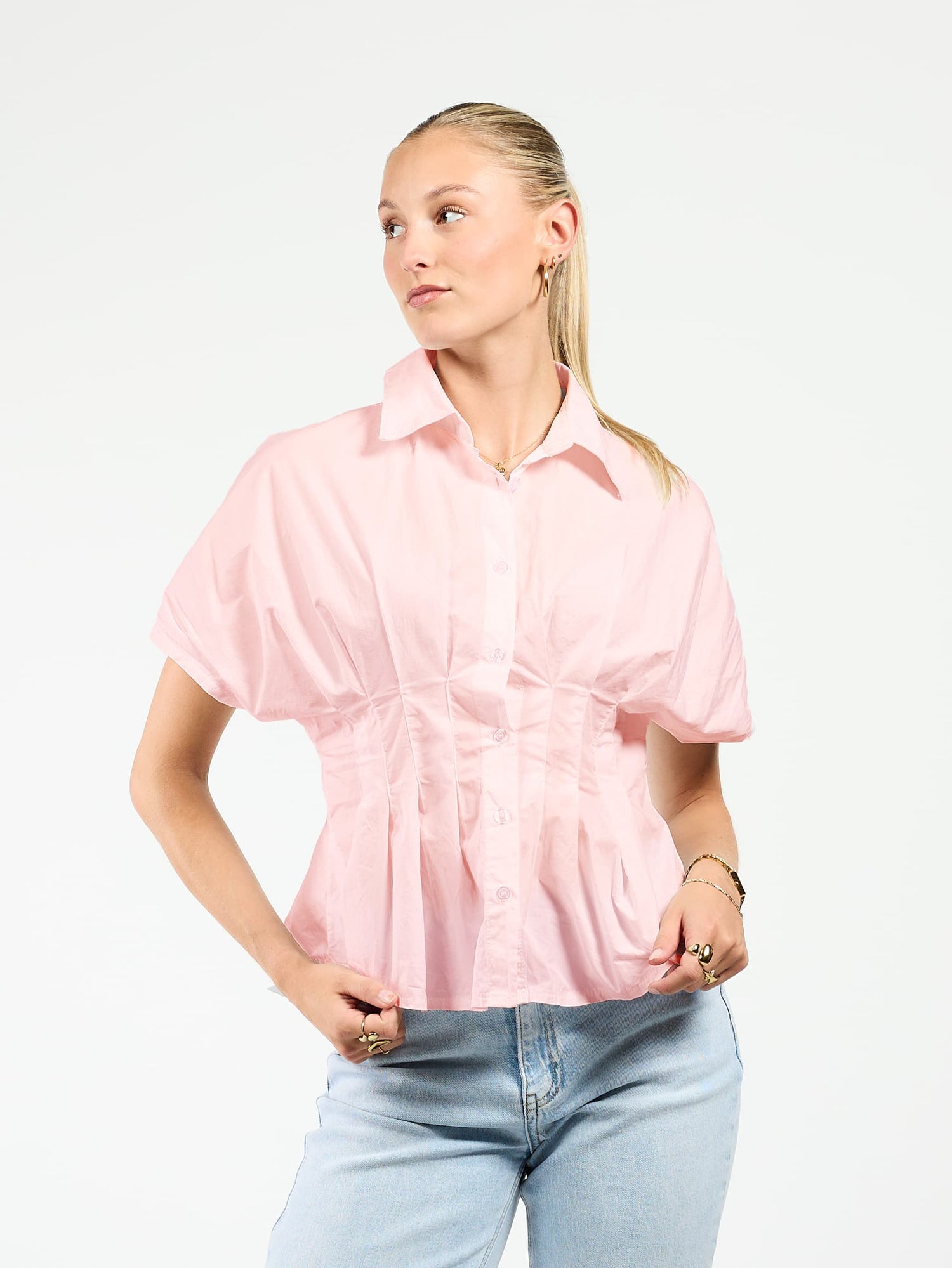 Leela tailored blouse | Light Pink | Tall