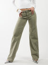 Levi | Low Waist Wide Leg Jeans | Green | Stretch | Tall